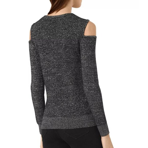 Allsaints Neri Twist Cold Shoulder Sweater Long Sleeve Blouse Knit Gray M Medium - Picture 2 of 10